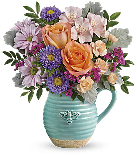 Busy Bee Pitcher Bouquet